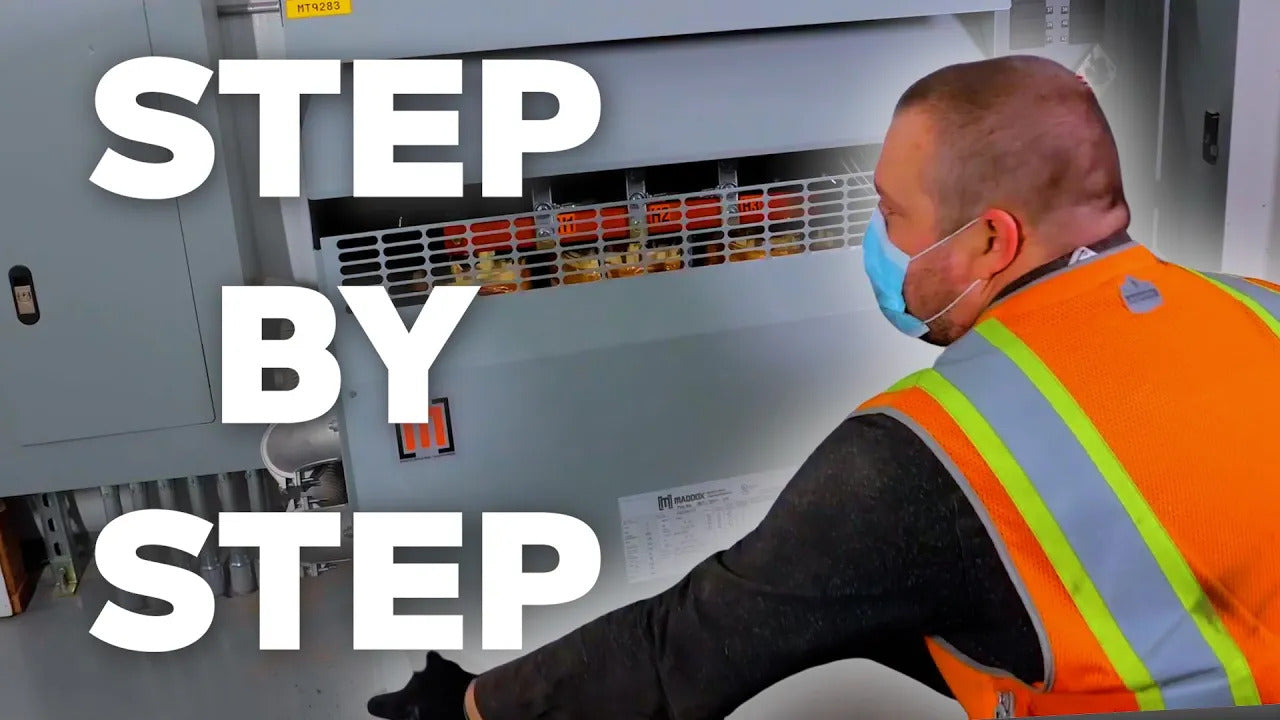 A step by step installation video for 480 to 208 dry type transformers